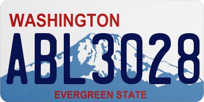 WA license plate ABL3028
