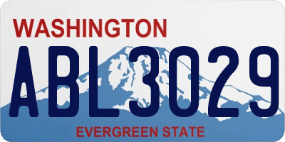 WA license plate ABL3029