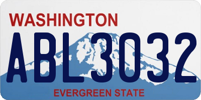 WA license plate ABL3032