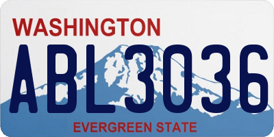 WA license plate ABL3036