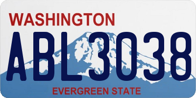 WA license plate ABL3038
