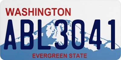 WA license plate ABL3041