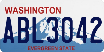 WA license plate ABL3042