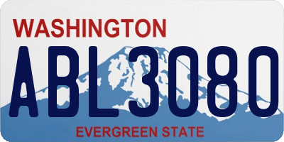 WA license plate ABL3080