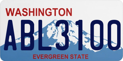 WA license plate ABL3100