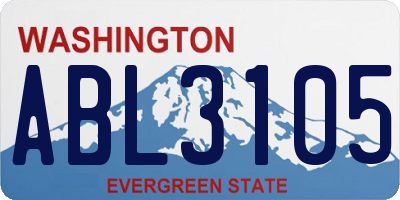 WA license plate ABL3105