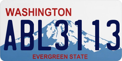 WA license plate ABL3113