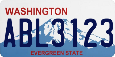 WA license plate ABL3123