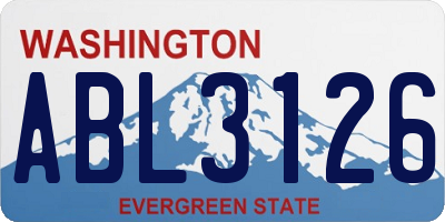 WA license plate ABL3126