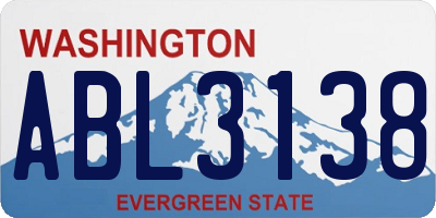 WA license plate ABL3138