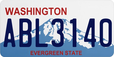 WA license plate ABL3140