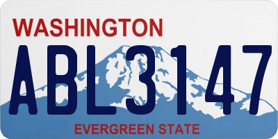 WA license plate ABL3147