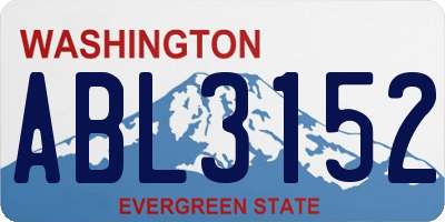 WA license plate ABL3152