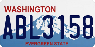 WA license plate ABL3158