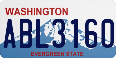 WA license plate ABL3160