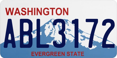 WA license plate ABL3172