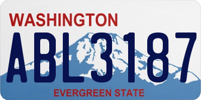 WA license plate ABL3187