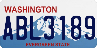 WA license plate ABL3189