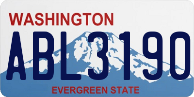 WA license plate ABL3190