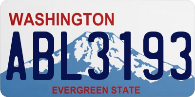 WA license plate ABL3193