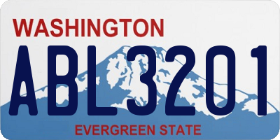 WA license plate ABL3201