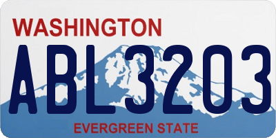 WA license plate ABL3203