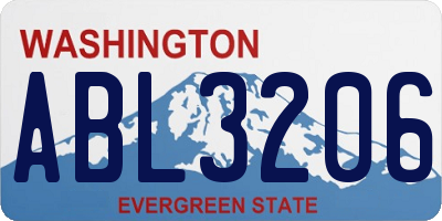 WA license plate ABL3206
