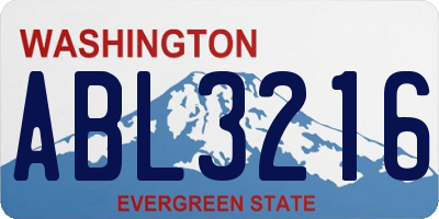 WA license plate ABL3216