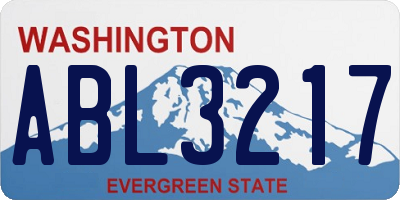 WA license plate ABL3217