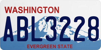WA license plate ABL3228