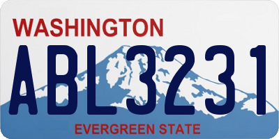 WA license plate ABL3231