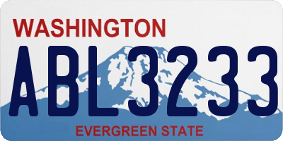 WA license plate ABL3233