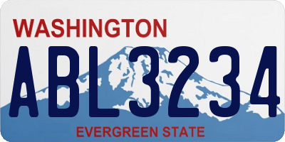 WA license plate ABL3234