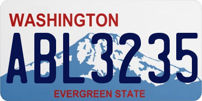 WA license plate ABL3235