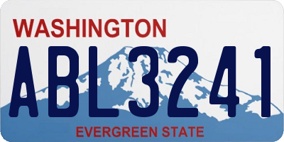 WA license plate ABL3241