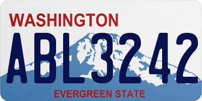 WA license plate ABL3242