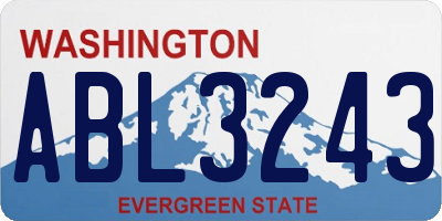 WA license plate ABL3243