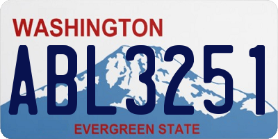 WA license plate ABL3251