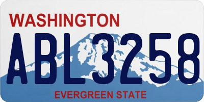 WA license plate ABL3258