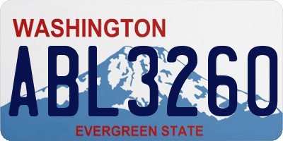 WA license plate ABL3260