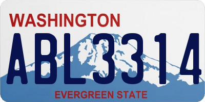 WA license plate ABL3314