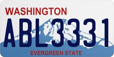 WA license plate ABL3331