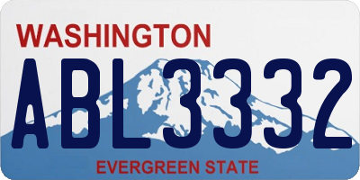 WA license plate ABL3332