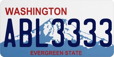 WA license plate ABL3333