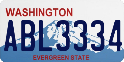 WA license plate ABL3334