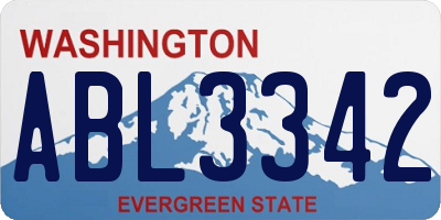 WA license plate ABL3342
