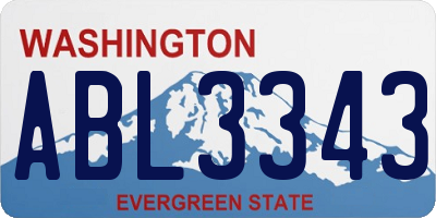 WA license plate ABL3343