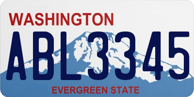 WA license plate ABL3345