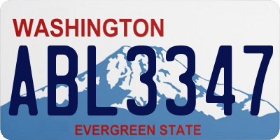 WA license plate ABL3347