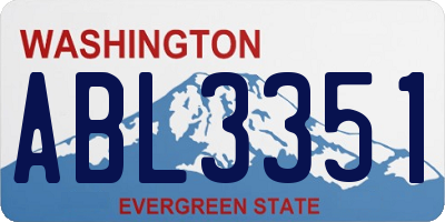 WA license plate ABL3351